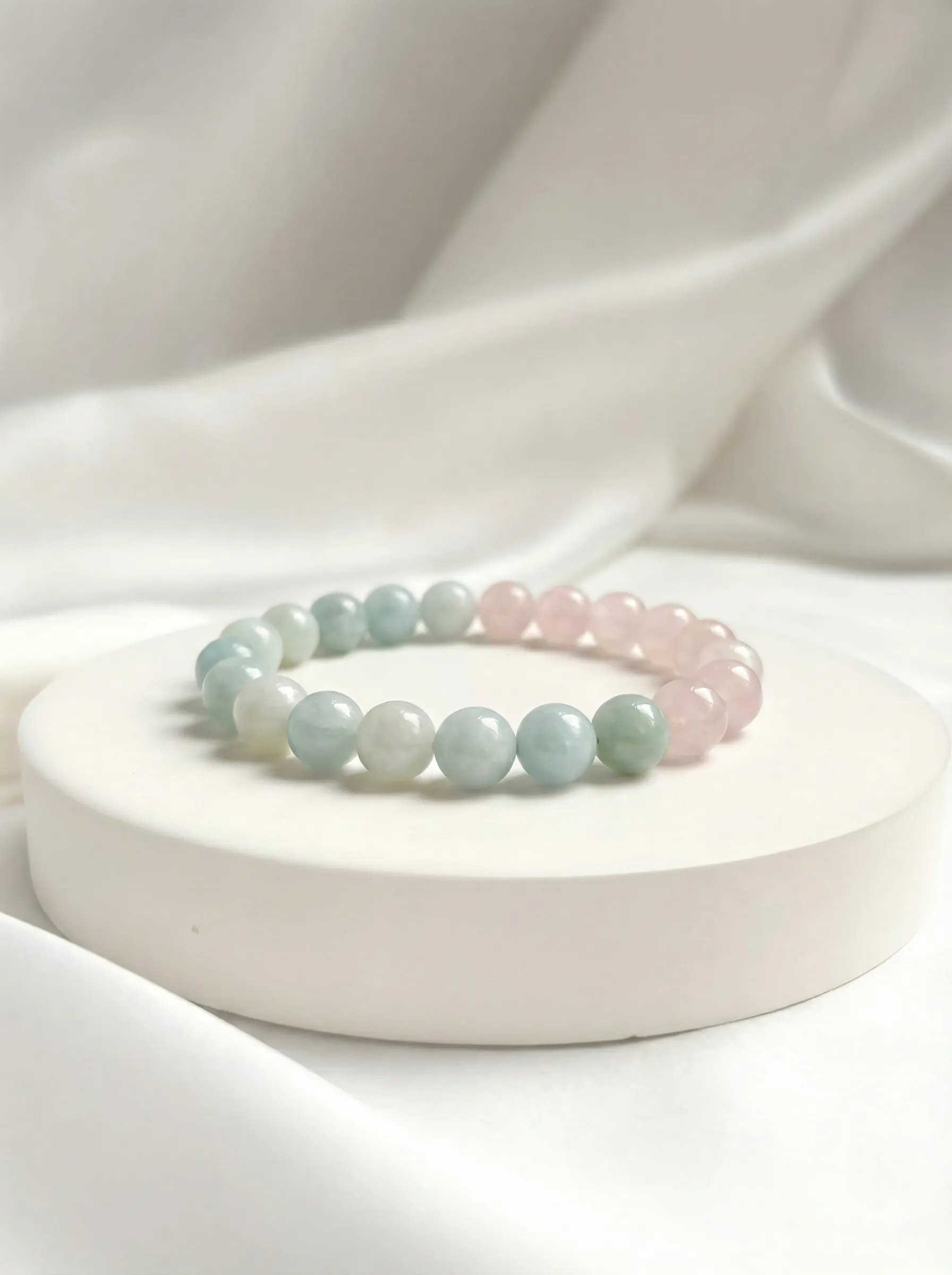 Serene Heart bracelet in a studio setting.